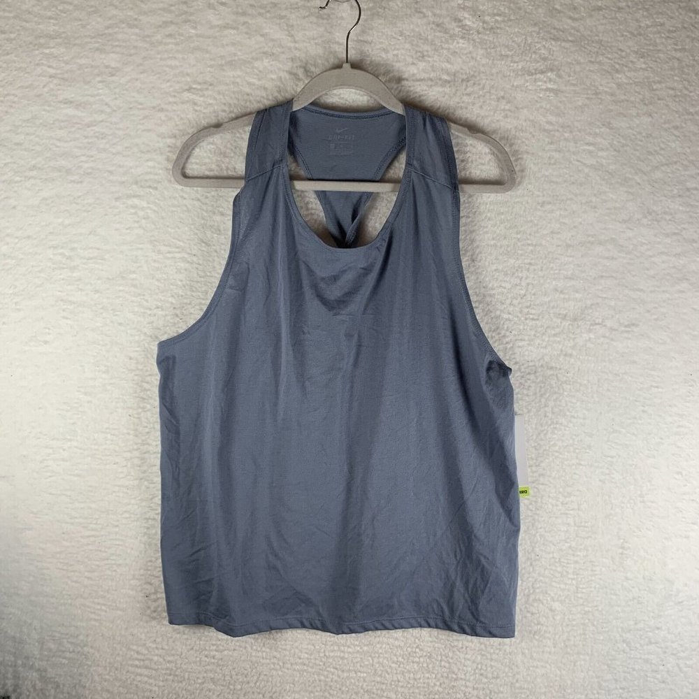 Nike Twist Tank Top Women's XL Blue Gray Yoga Racerback Pullover 7388